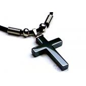 Hematite Cross Pendant 23x34mm